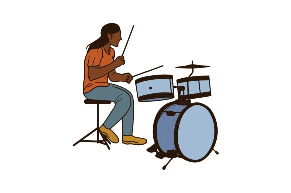 Download African-American Playing Drums Female - Playing drums Collection