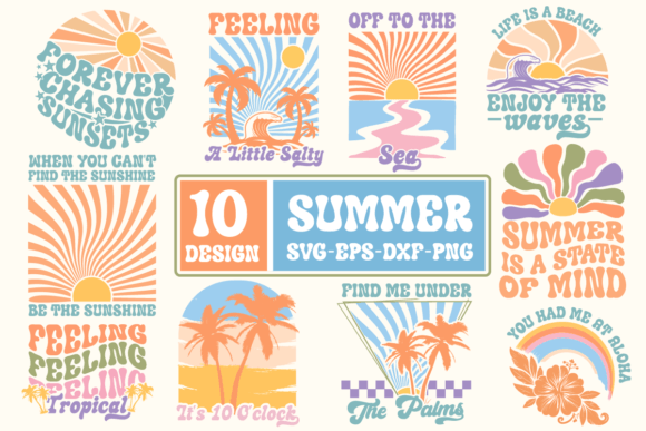 Download Boho Retro Summer SVG Bundle,Beach SVG - Retro summer svg Collection