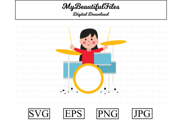 Download Girl Playing Drums Clipart Illustration - Playing drums Collection