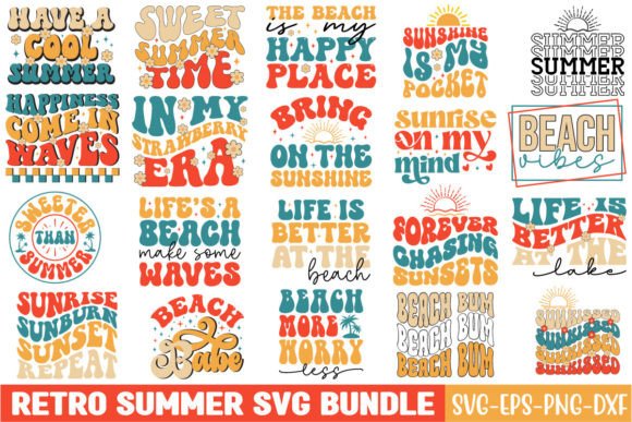 Download 20 Retro Summer Svg Design Bundle - Retro summer svg Collection