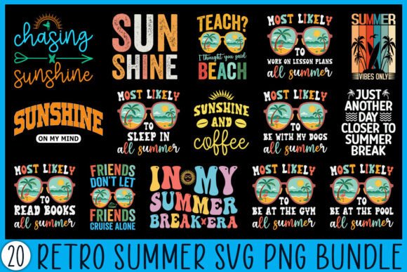 Download Trendy Retro Summer SVG PNG Bundle - Retro summer svg Collection